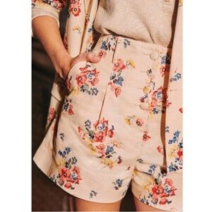 Sezane Floral Luc High Waisted Shorts